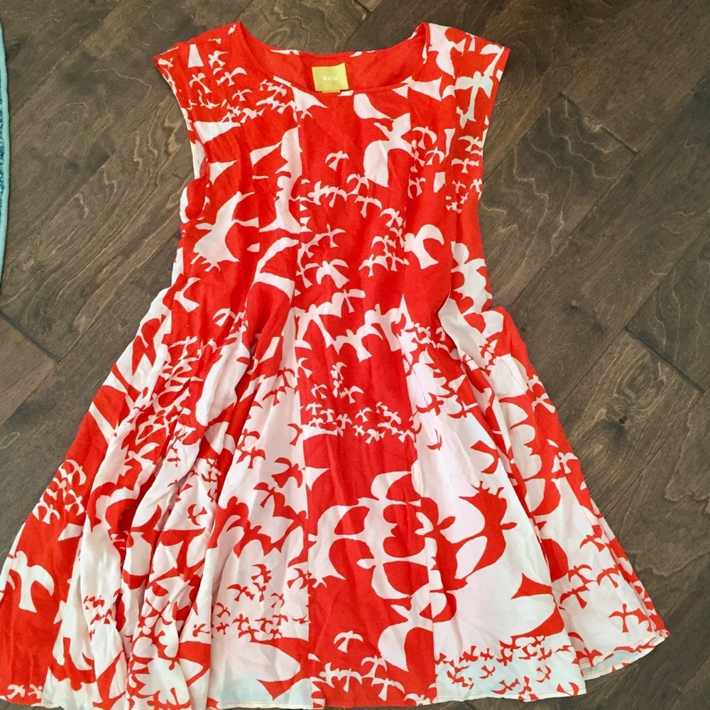 Orange flowy Anthro dress